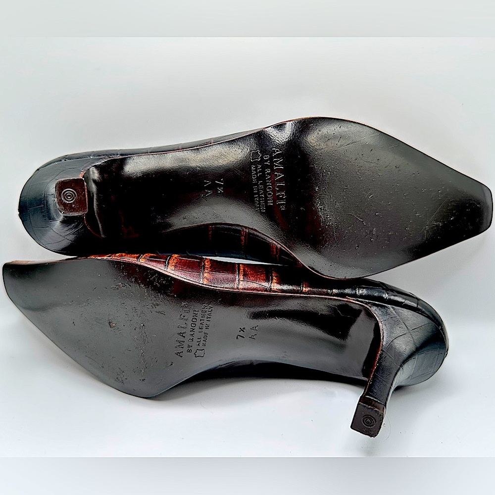 Amalfi Brown Crocodile Pattern Heels size 7.5 - Picture 16 of 16